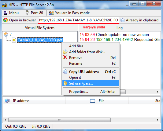 hfs password