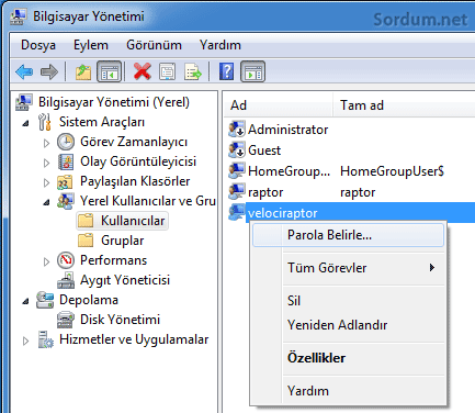 bilgisayar yonetimi