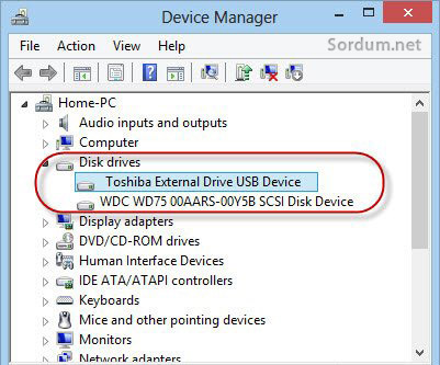 Sahte harici HDD aygıt yöneticisi
