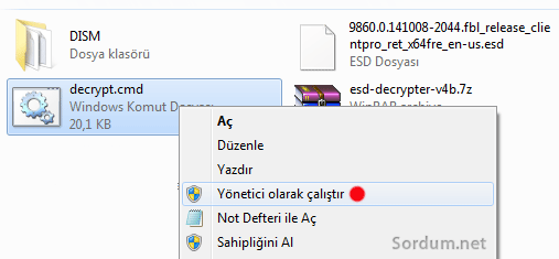 decrypt.bat ı yönetici olarak çalıştır