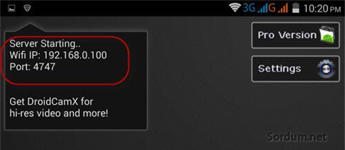 droidcam ayarları droidcam ayarları