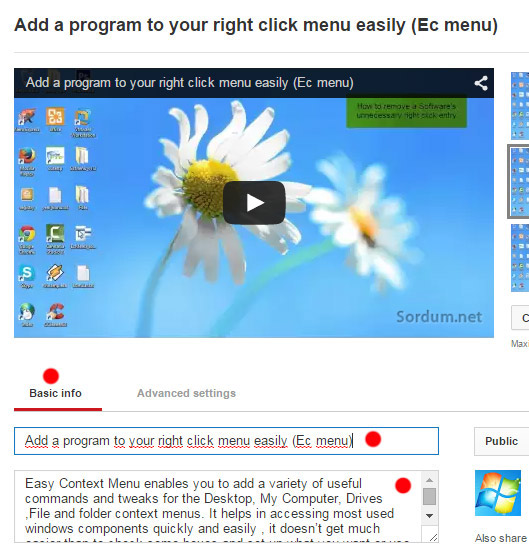 youtube videobilgilerini editleme sayfası