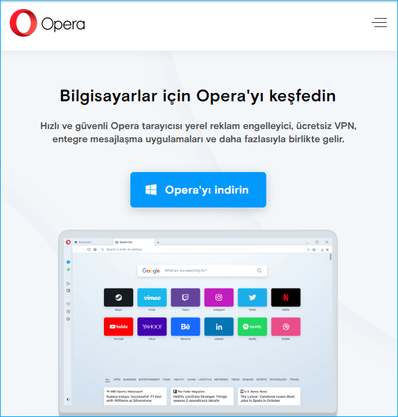 Opera portableyi indir