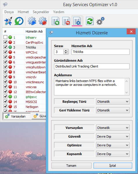 Eso servis editleme