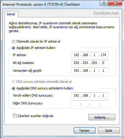.vbs ile ağ ayarları