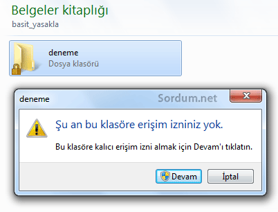 Klasöre erşim engellenmiş
