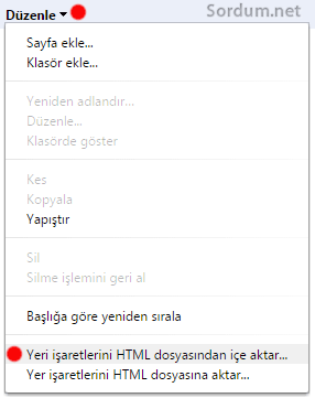 Chrome favorileri içe aktar