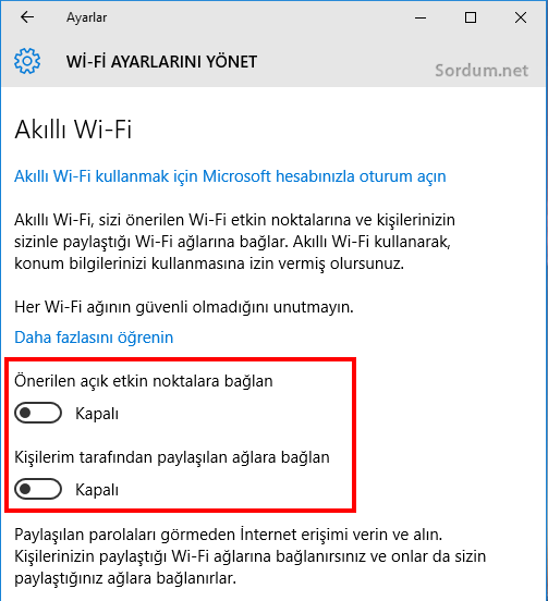 Akıllı wifiyi kapatalım