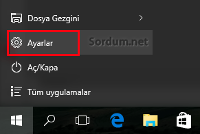Windows 10 Ayarlar