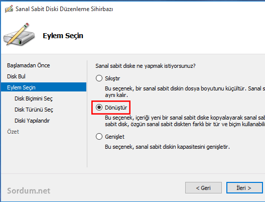Hyper V dönüştür