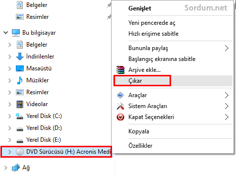 Iso yu çıkart 