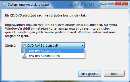 iki cdrom biri sanal