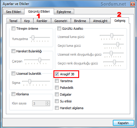 VLC anaglif3d