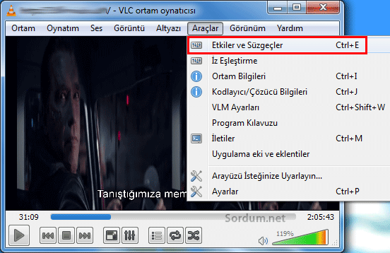 Vlc etkiler ve süzgeçler