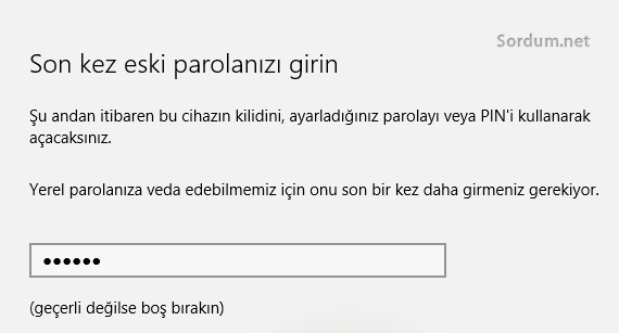 Microsoft hesabı ile Windows 10 a giriş