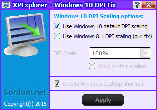 Windows 10 Dpi fix