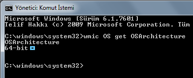 cmd den işlemci mimarisini öğrenme