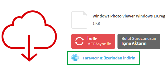 Mega tarayıcı üzerinden indirin