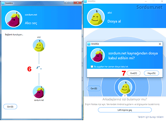 shareit dosya kabulu