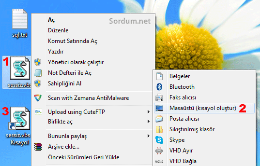 kilitleyip sessize al kısayolu