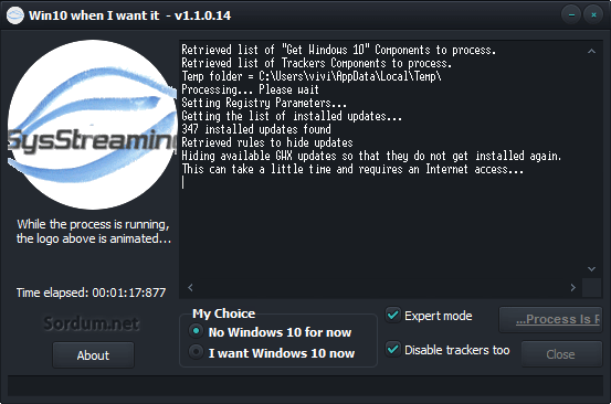 Win10 when I want it