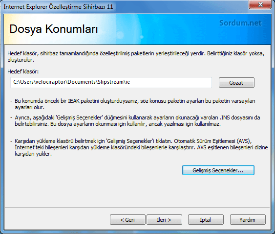 ieak dosya konumları