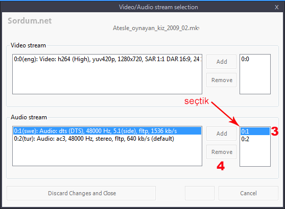 shanaencoder audio sesi silmek