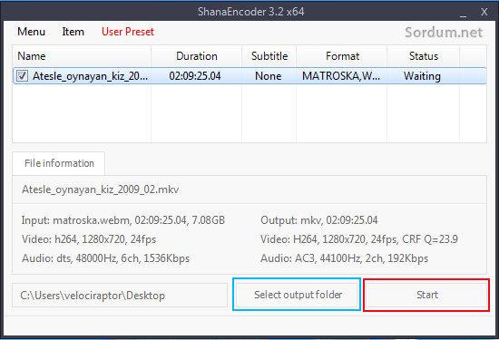 shanaencoder start