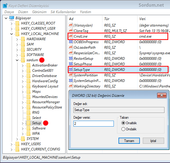 setup parametre değişkliği