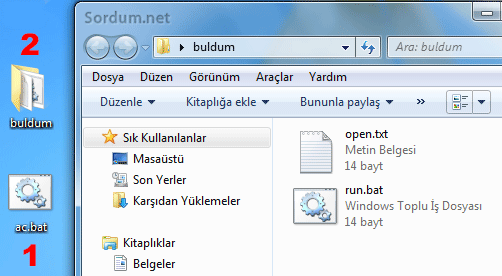 bat mevcut dizini