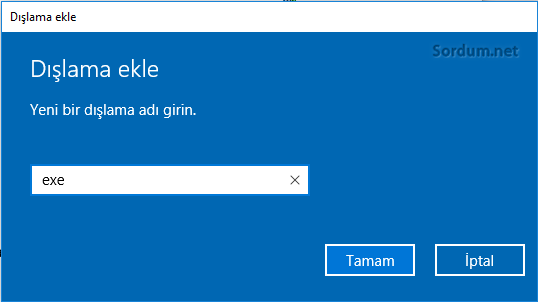 Windows defender exe leri bloklamasın