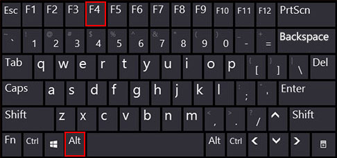 klavyedeki alt ve F4 tuşları