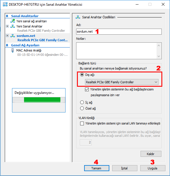 hyper-v Ağ bağdaştırıcısı