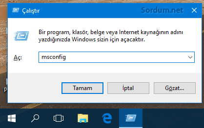 calistir msconfig