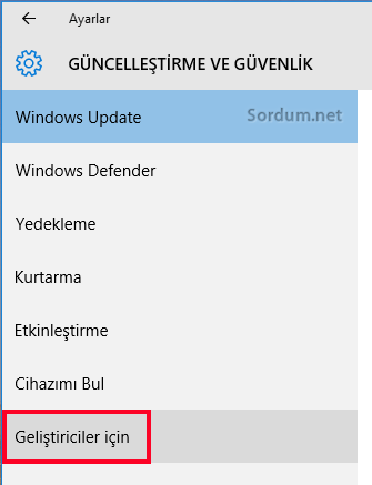 Geliştiriciler için