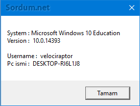Vbs ile toplu bilgi görüntüleme