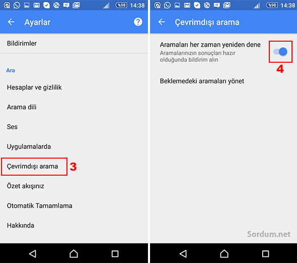 çevrim dışı arama