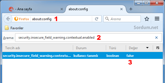 Firefox about configte işlem yapma