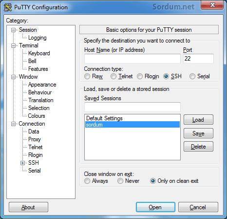 putty arayüzü