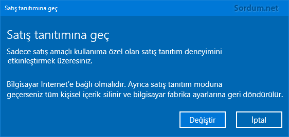 Satiş tanıtım modu