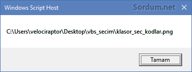 vbs de dosya yolu