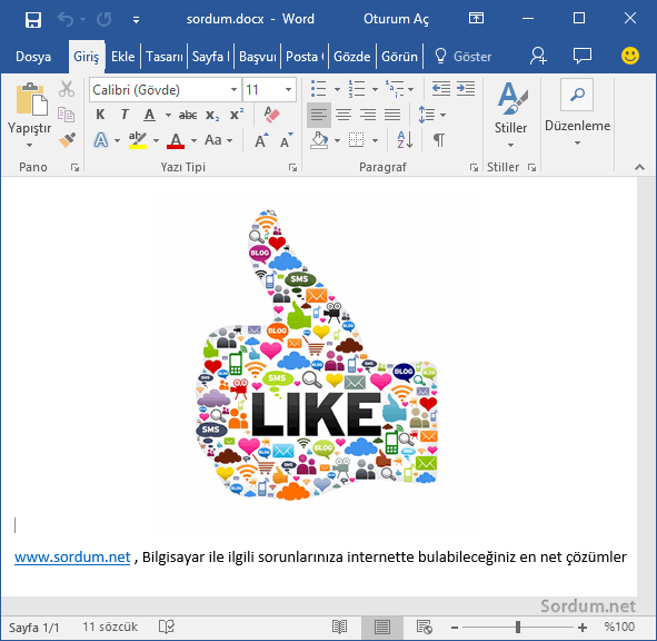 Ms word yeni resim