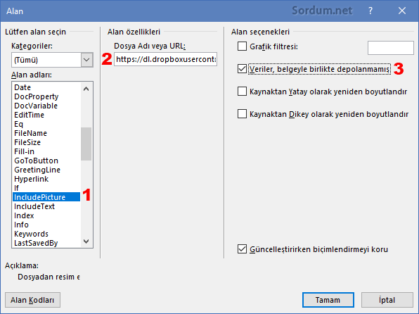 Ms word a resim alanı ekleme