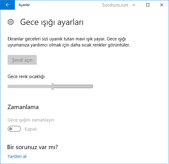 gece ışığı ayarları silik 