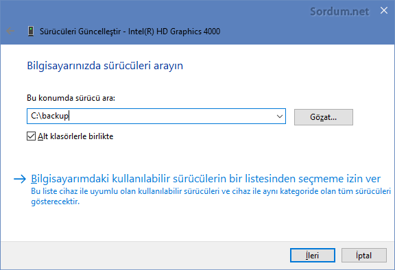 surucu klasöründen yükleme