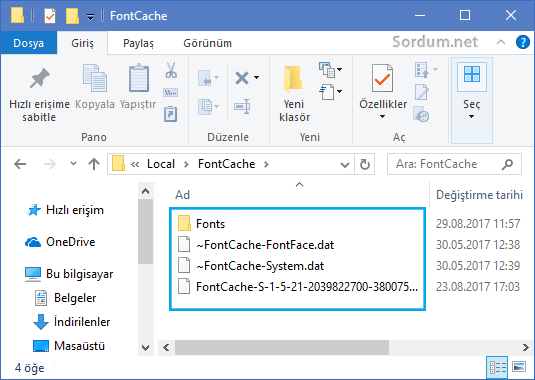 Font cache