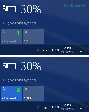 Laptopta pil tasarrufuu etkinleştirme