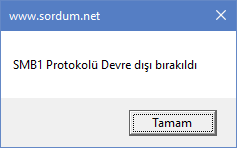 smb1 devre dışı mesajı