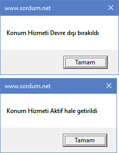 Vbs ile konum kapatmak