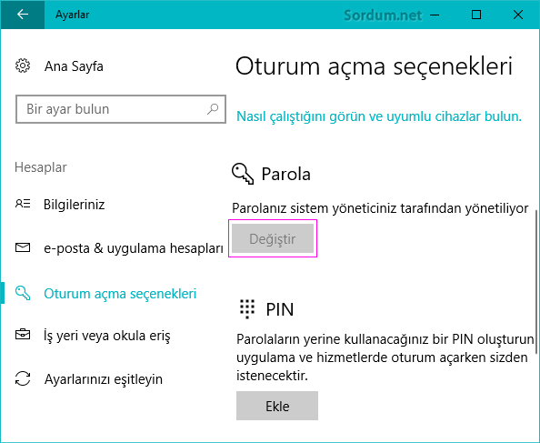 Parola değişimi yasaklandı